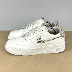 Nike Women's Athletic Shoes - White with Leopard Print